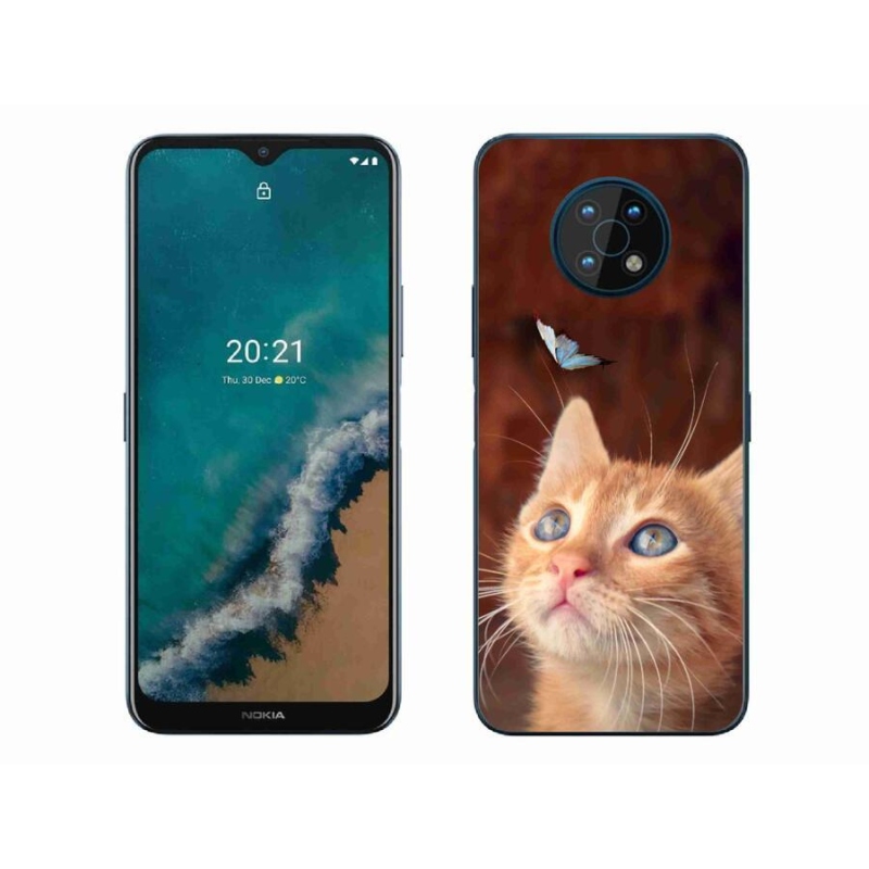 Gelový kryt mmCase na mobil Nokia G50 - motýl a kotě