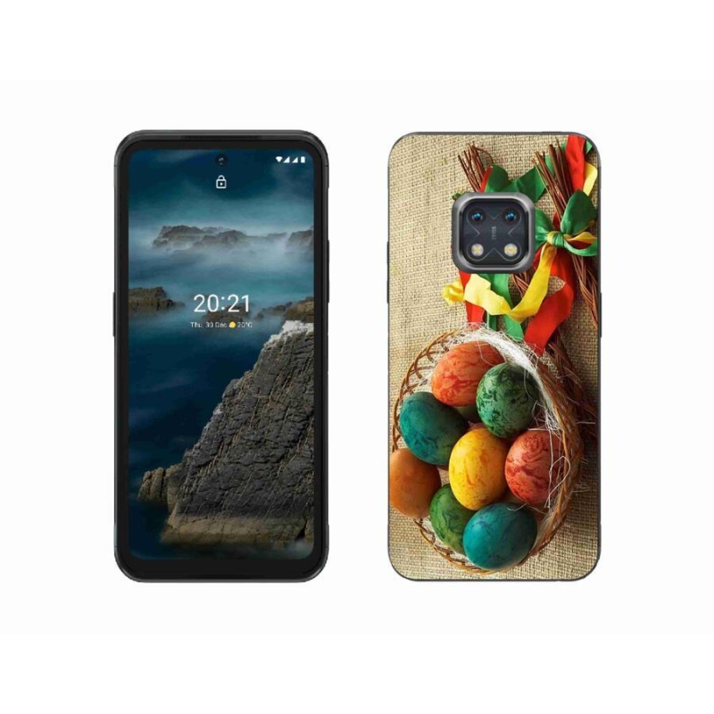Gelový kryt mmCase na mobil Nokia XR20 - pomlázky a vajíčka
