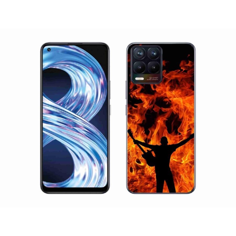 Gelový kryt mmCase na mobil Realme 8 Pro - muzikant a oheň