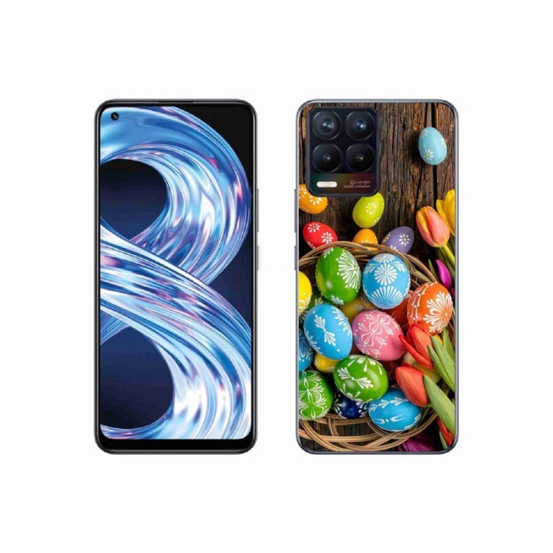 Gelový kryt mmCase na mobil Realme 8 Pro - velikonoční vajíčka