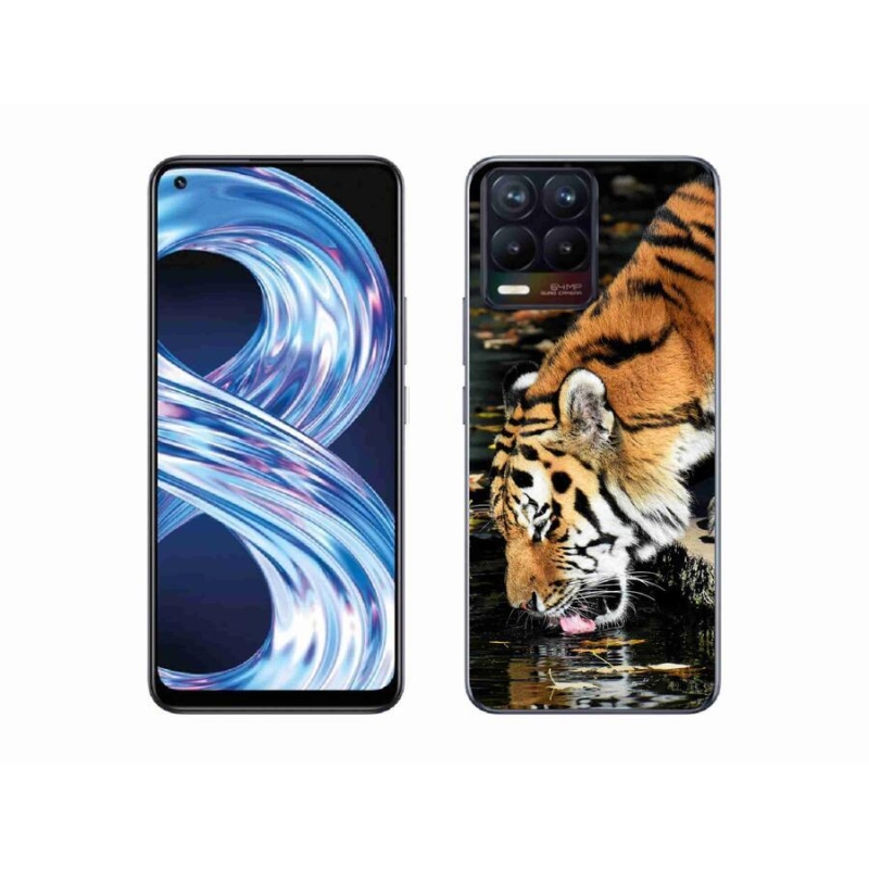Gelový kryt mmCase na mobil Realme 8 Pro - žíznivý tygr