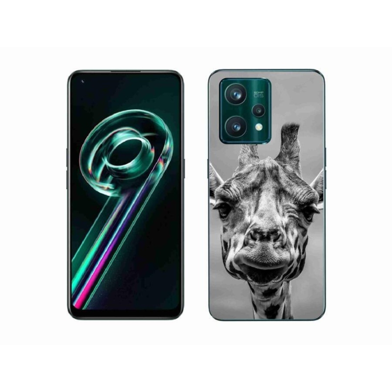 Gelový kryt mmCase na mobil Realme 9 Pro+ 5G - černobílá žirafa