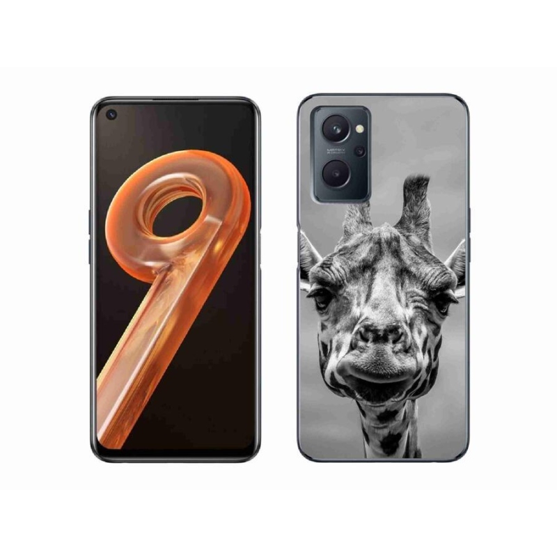 Gelový kryt mmCase na mobil Realme 9i - černobílá žirafa