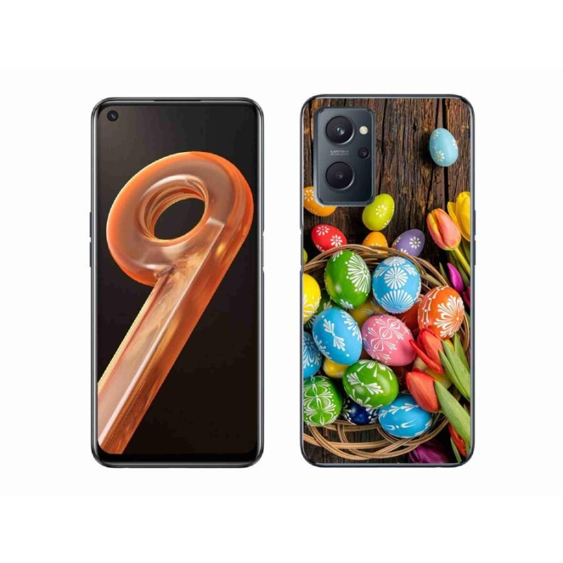 Gelový kryt mmCase na mobil Realme 9i - velikonoční vajíčka