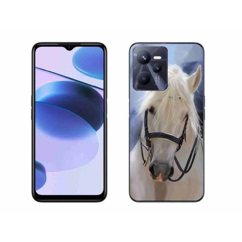Gelový kryt mmCase na mobil Realme C35 - bílý kůň