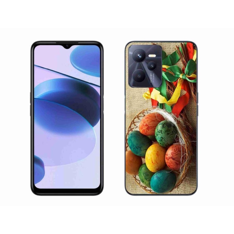 Gelový kryt mmCase na mobil Realme C35 - pomlázky a vajíčka