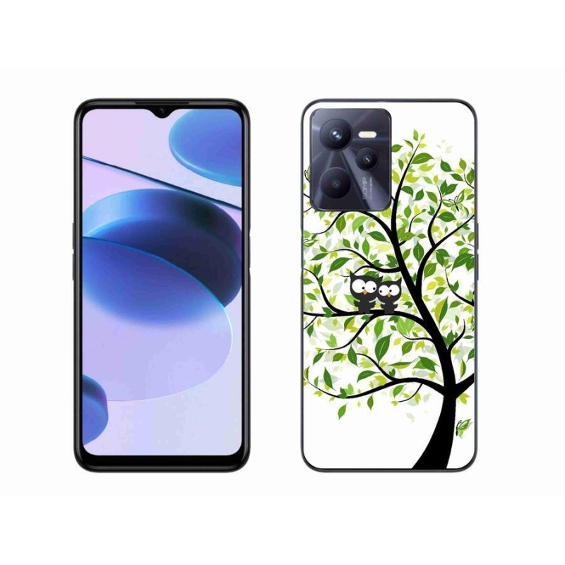 Gelový kryt mmCase na mobil Realme C35 - sovičky na stromě