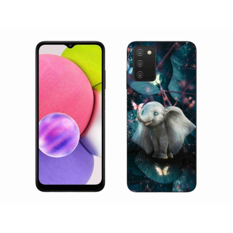 Gelový kryt mmCase na mobil Samsung Galaxy A03s (166.6 x 75.9 x 9.1) - roztomilý slon