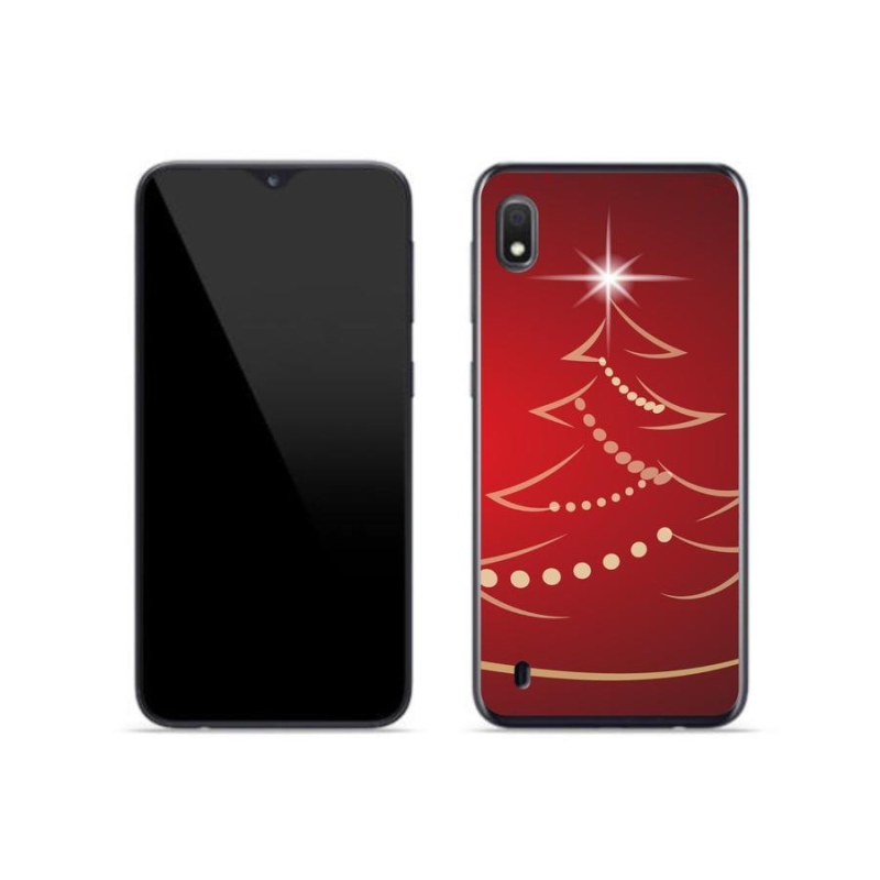 Gelový kryt mmCase na mobil Samsung Galaxy A10 - kreslený vánoční stromek