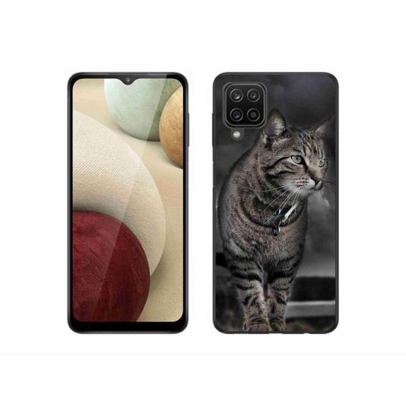 Gelový kryt mmCase na mobil Samsung Galaxy A12 - kočka