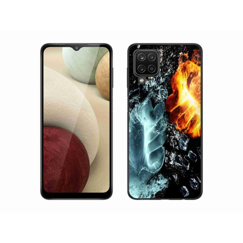 Gelový kryt mmCase na mobil Samsung Galaxy A12 - voda a oheň