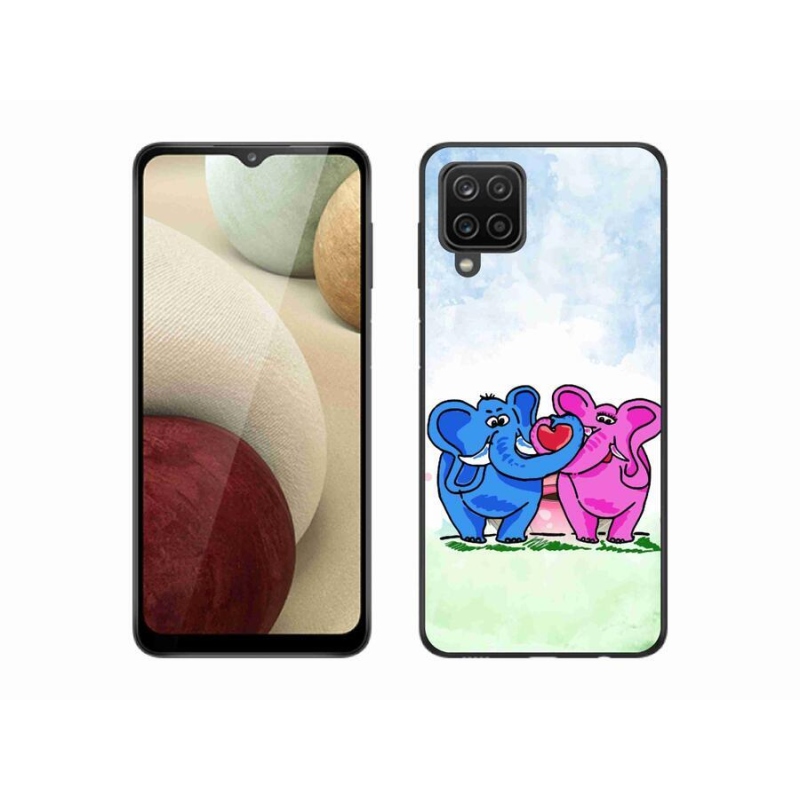 Gelový kryt mmCase na mobil Samsung Galaxy A12 - zamilovaní sloni