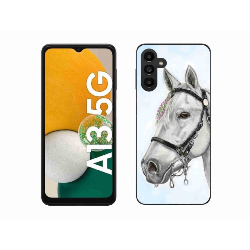 Gelový kryt mmCase na mobil Samsung Galaxy A13 5G - bílý kůň 1