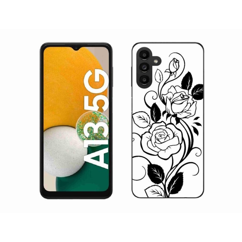 Gelový kryt mmCase na mobil Samsung Galaxy A13 5G - černobílá růže