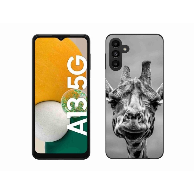 Gelový kryt mmCase na mobil Samsung Galaxy A13 5G - černobílá žirafa