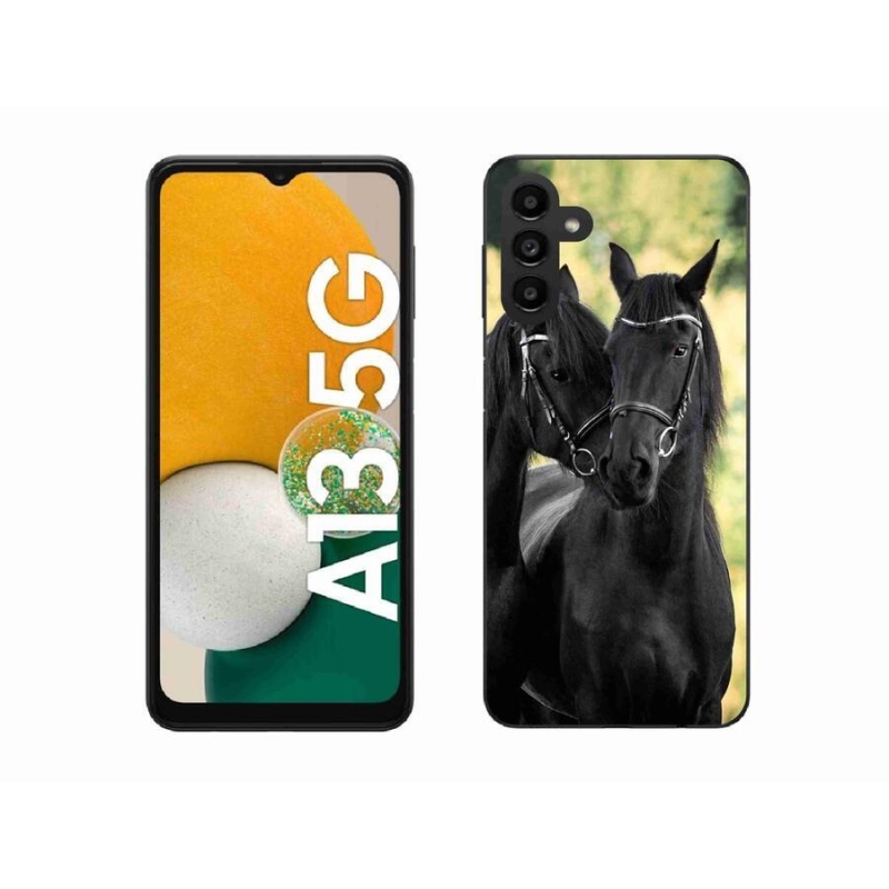 Gelový kryt mmCase na mobil Samsung Galaxy A13 5G - dva černí koně