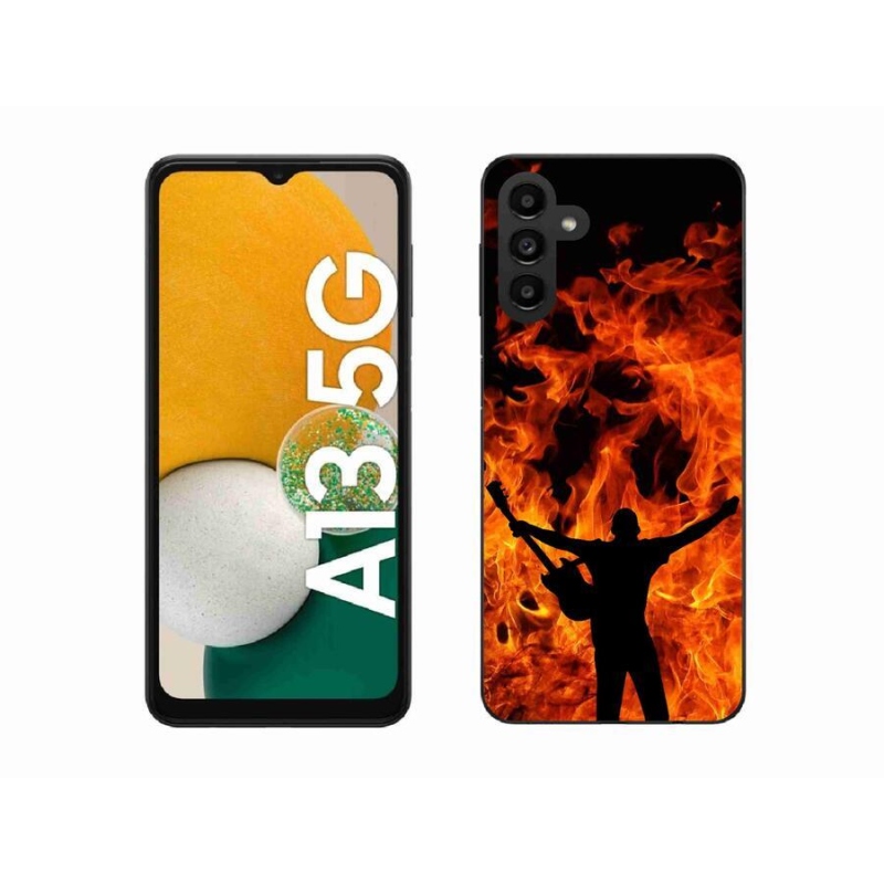 Gelový kryt mmCase na mobil Samsung Galaxy A13 5G - muzikant a oheň