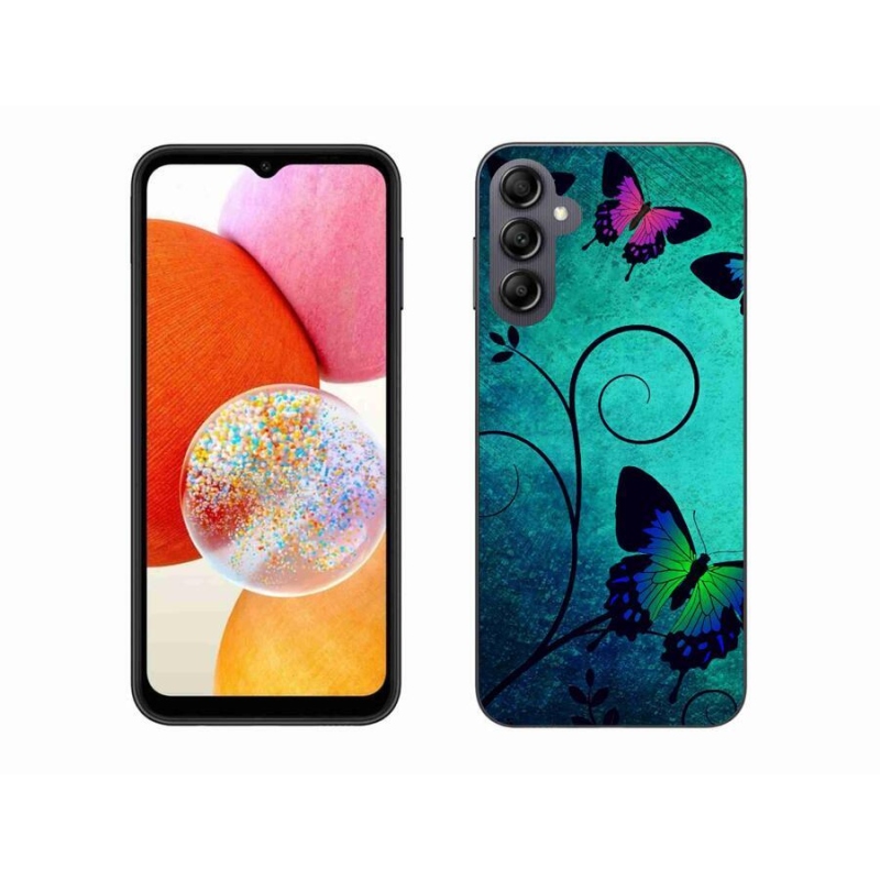 Gelový kryt mmCase na mobil Samsung Galaxy A14 4G/5G - barevní motýli