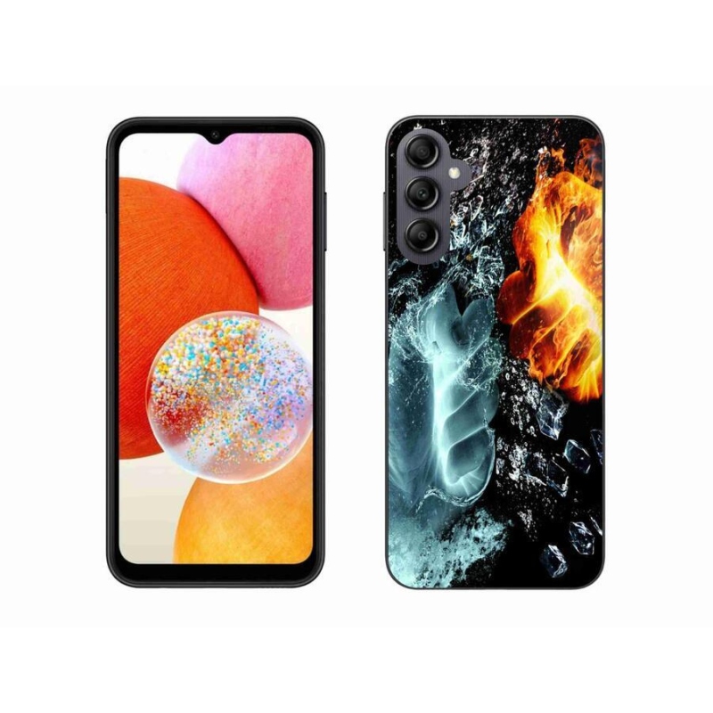 Gelový kryt mmCase na mobil Samsung Galaxy A14 4G/5G - voda a oheň