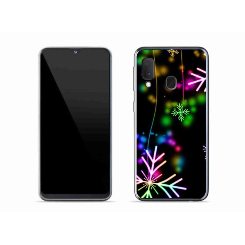 Gelový kryt mmCase na mobil Samsung Galaxy A20e - barevné vločky