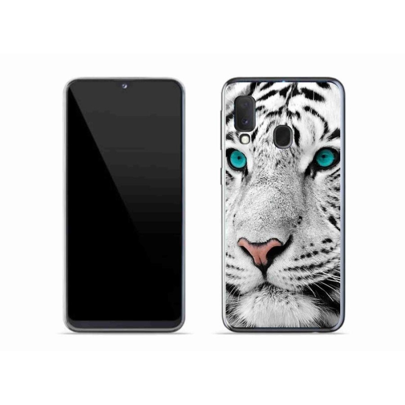 Gelový kryt mmCase na mobil Samsung Galaxy A20e - bílý tygr