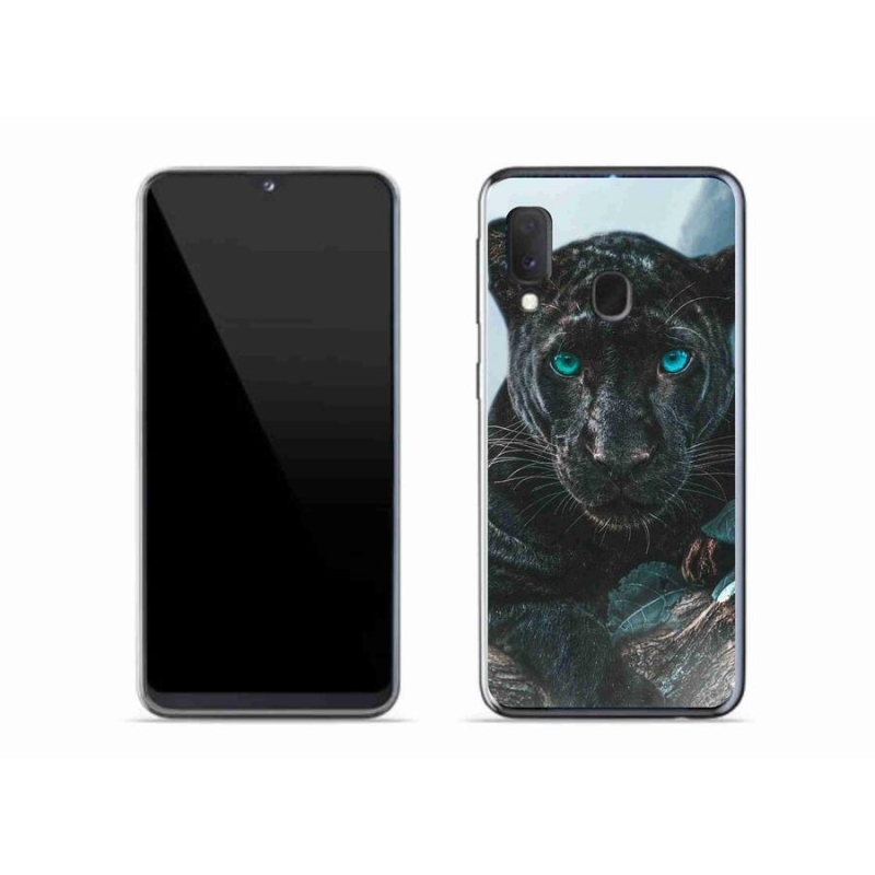 Gelový kryt mmCase na mobil Samsung Galaxy A20e - černý panter