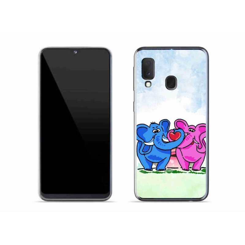 Gelový kryt mmCase na mobil Samsung Galaxy A20e - zamilovaní sloni