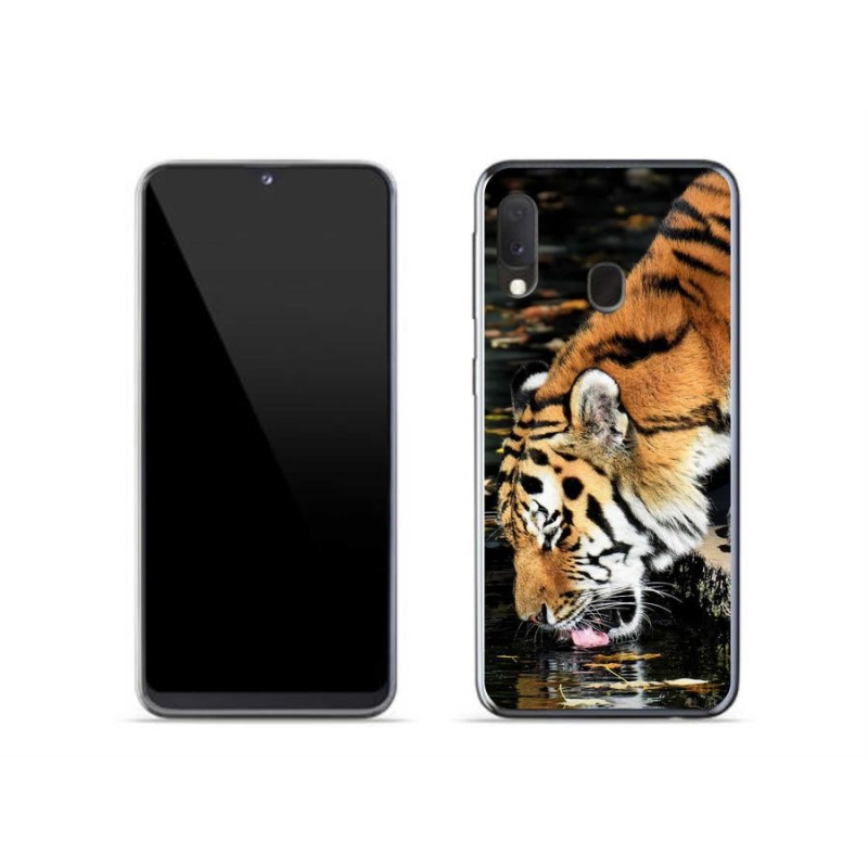 Gelový kryt mmCase na mobil Samsung Galaxy A20e - žíznivý tygr