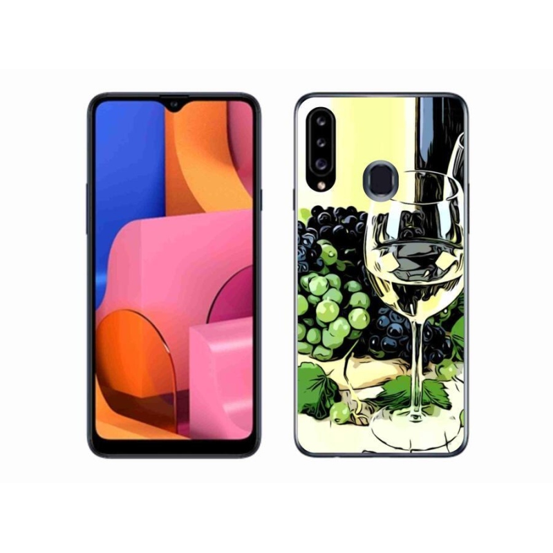 Gelový kryt mmCase na mobil Samsung Galaxy A20s - sklenka vína