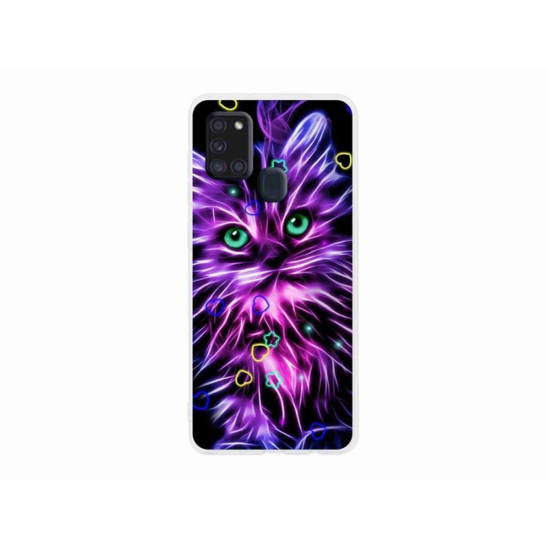Gelový kryt mmCase na mobil Samsung Galaxy A21s - abstraktní kočka