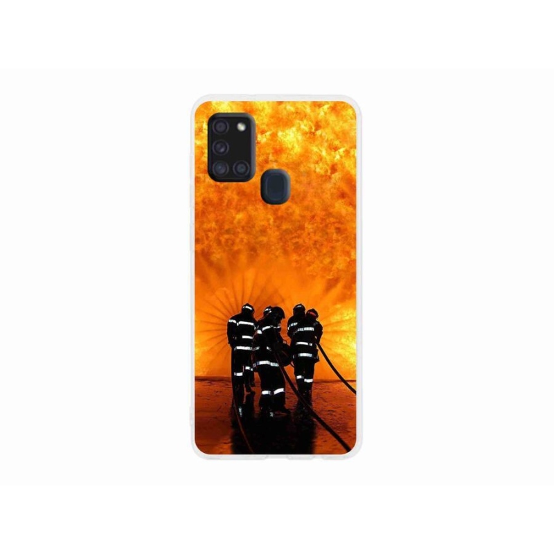 Gelový kryt mmCase na mobil Samsung Galaxy A21s - požár