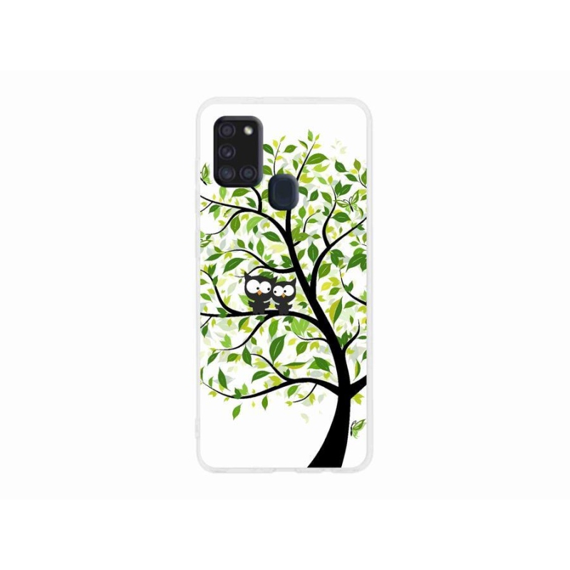 Gelový kryt mmCase na mobil Samsung Galaxy A21s - sovičky na stromě