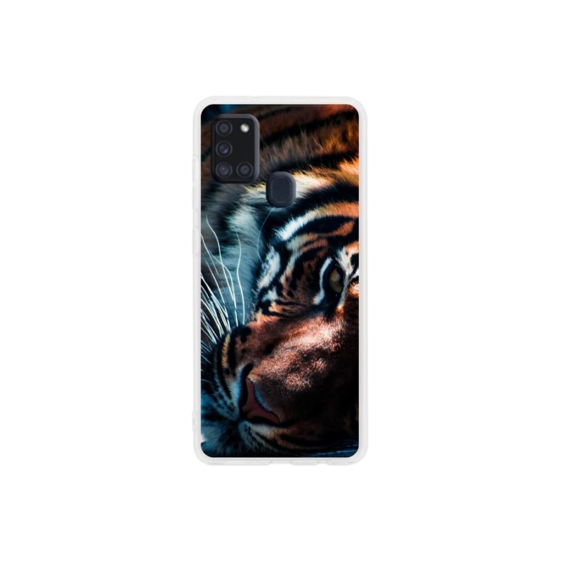 Gelový kryt mmCase na mobil Samsung Galaxy A21s - tygří pohled