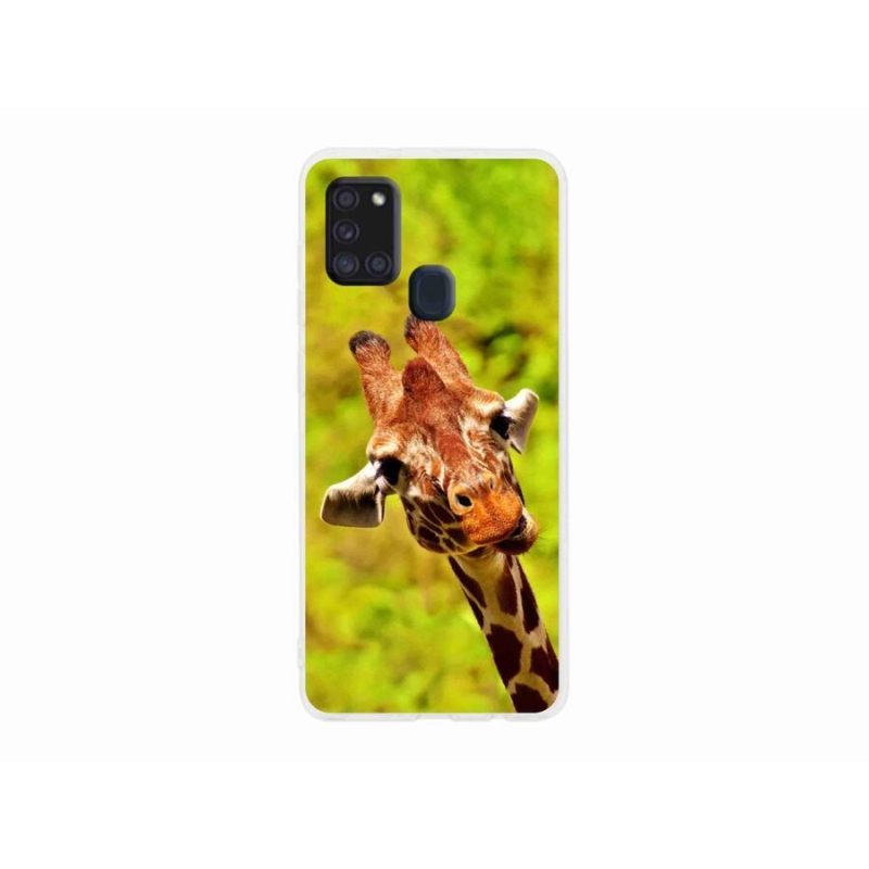 Gelový kryt mmCase na mobil Samsung Galaxy A21s - žirafa