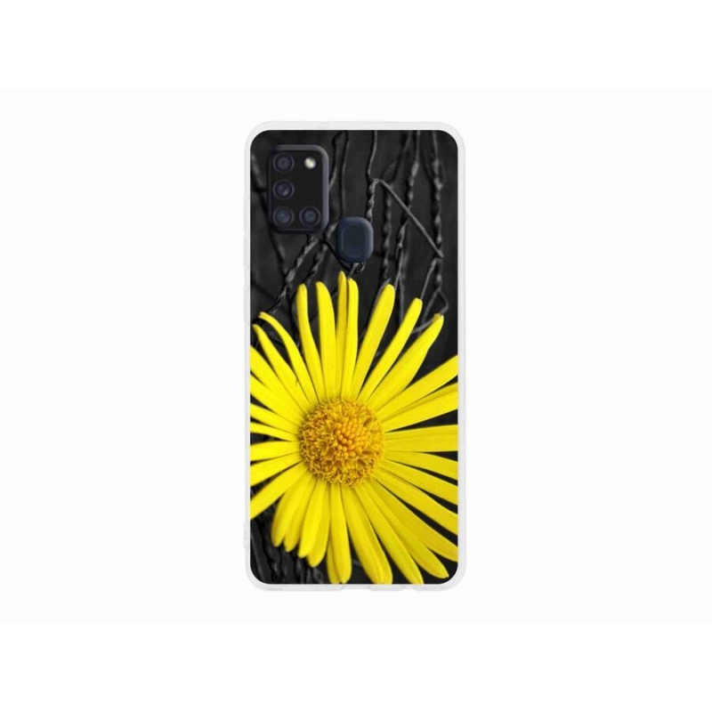 Gelový kryt mmCase na mobil Samsung Galaxy A21s - žlutá květina