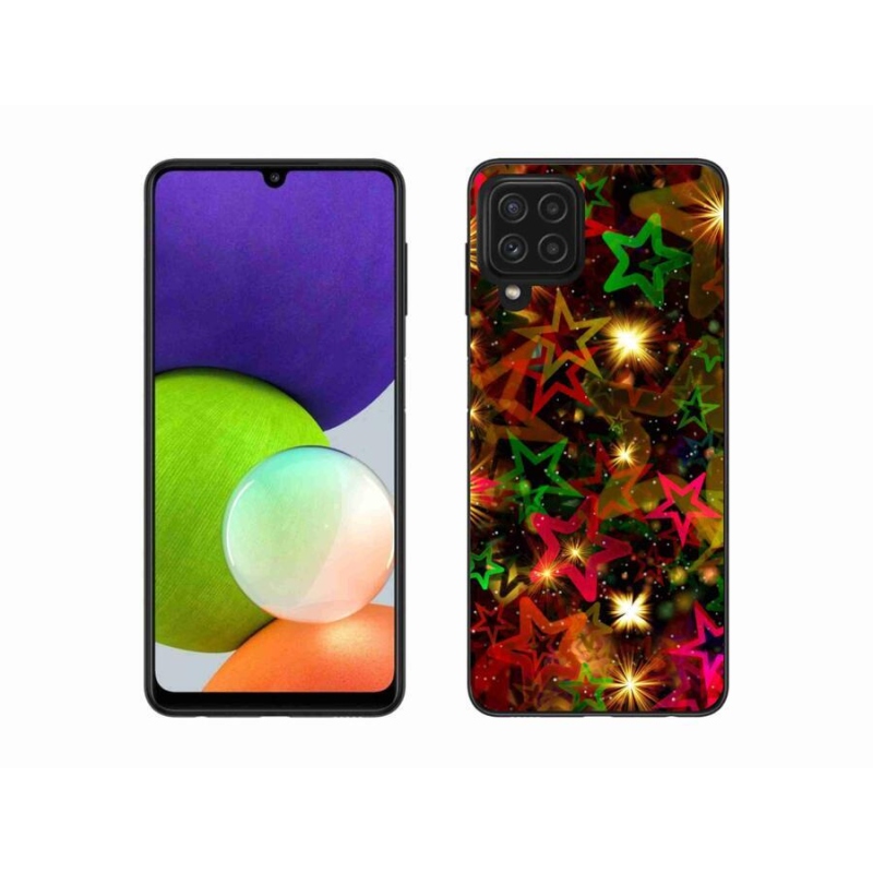 Gelový kryt mmCase na mobil Samsung Galaxy A22 4G - barevné hvězdičky
