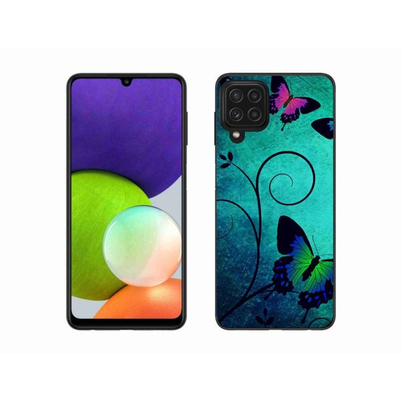 Gelový kryt mmCase na mobil Samsung Galaxy A22 4G - barevní motýli