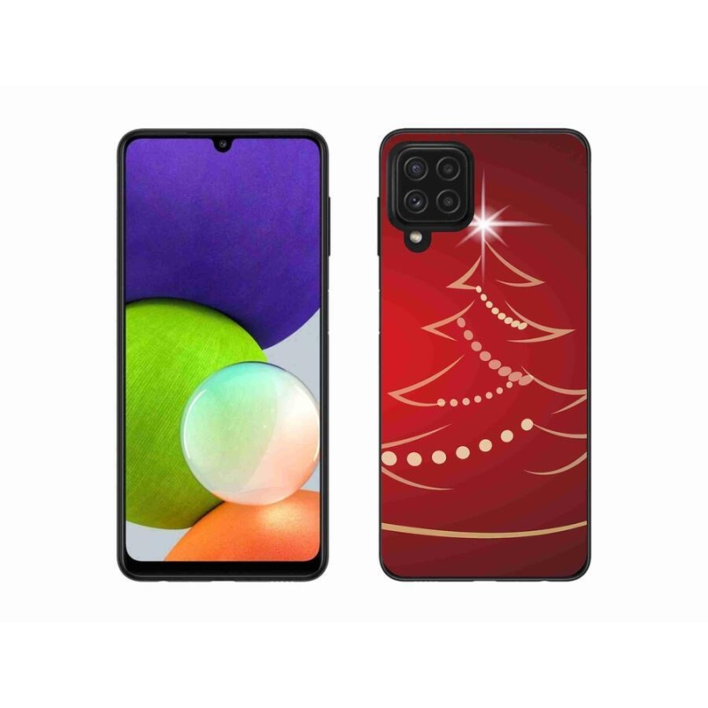Gelový kryt mmCase na mobil Samsung Galaxy A22 4G - kreslený vánoční stromek