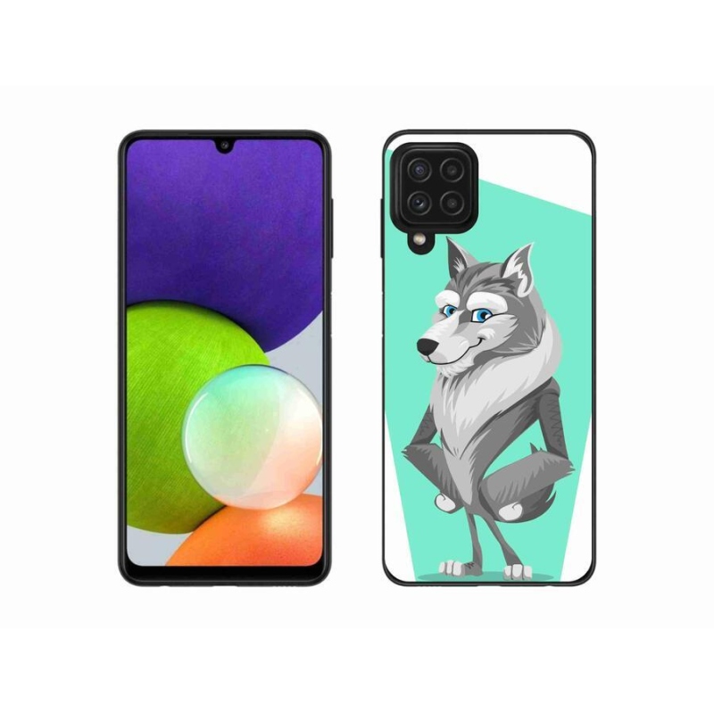 Gelový kryt mmCase na mobil Samsung Galaxy A22 4G - kreslený vlk