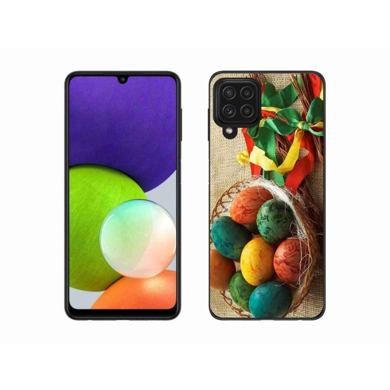Gelový kryt mmCase na mobil Samsung Galaxy A22 4G - pomlázky a vajíčka