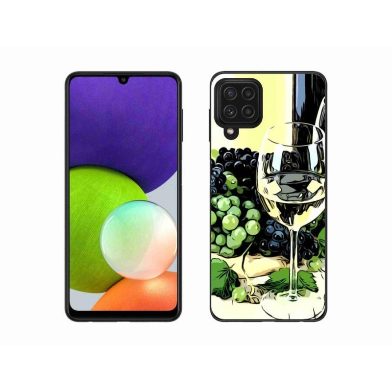 Gelový kryt mmCase na mobil Samsung Galaxy A22 4G - sklenka vína