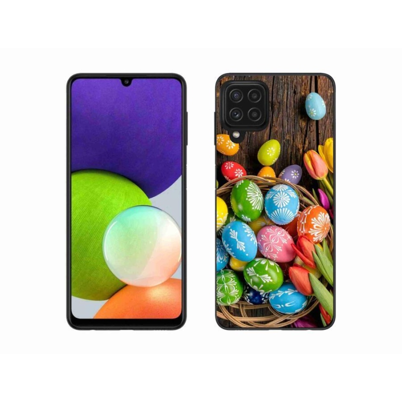 Gelový kryt mmCase na mobil Samsung Galaxy A22 4G - velikonoční vajíčka