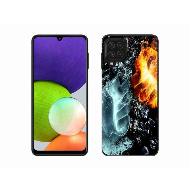 Gelový kryt mmCase na mobil Samsung Galaxy A22 4G - voda a oheň