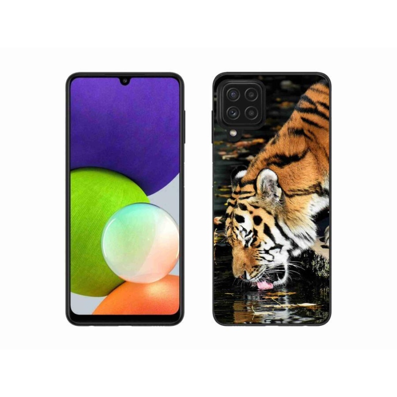 Gelový kryt mmCase na mobil Samsung Galaxy A22 4G - žíznivý tygr