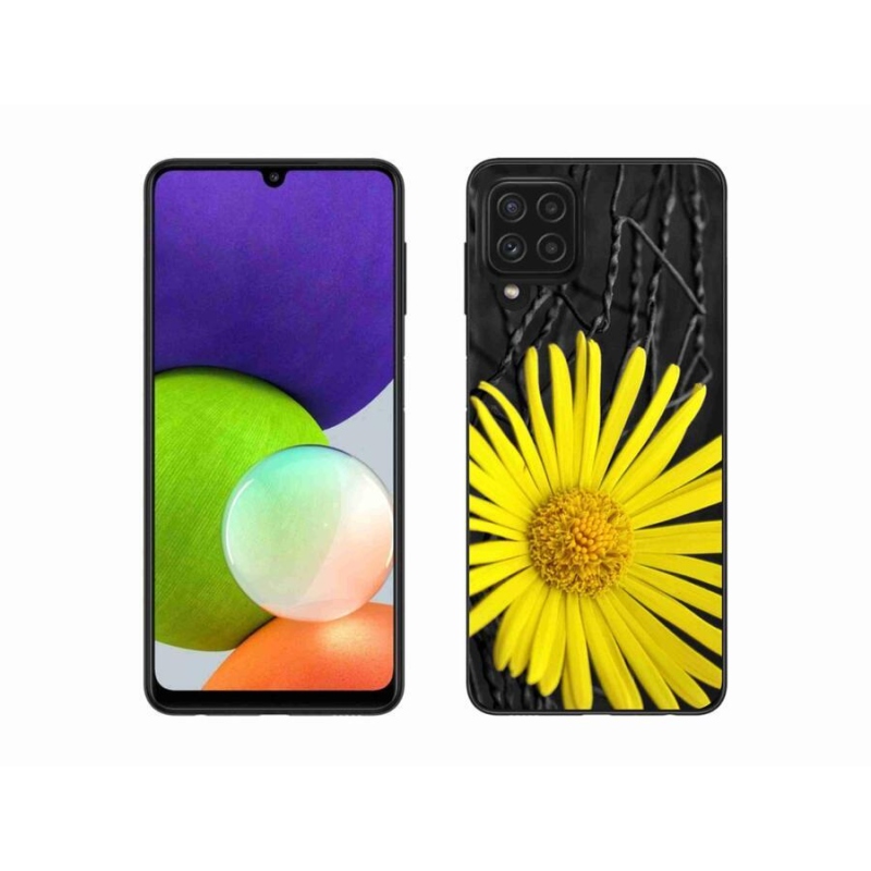 Gelový kryt mmCase na mobil Samsung Galaxy A22 4G - žlutá květina