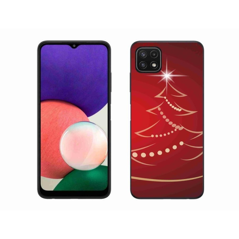 Gelový kryt mmCase na mobil Samsung Galaxy A22 5G - kreslený vánoční stromek