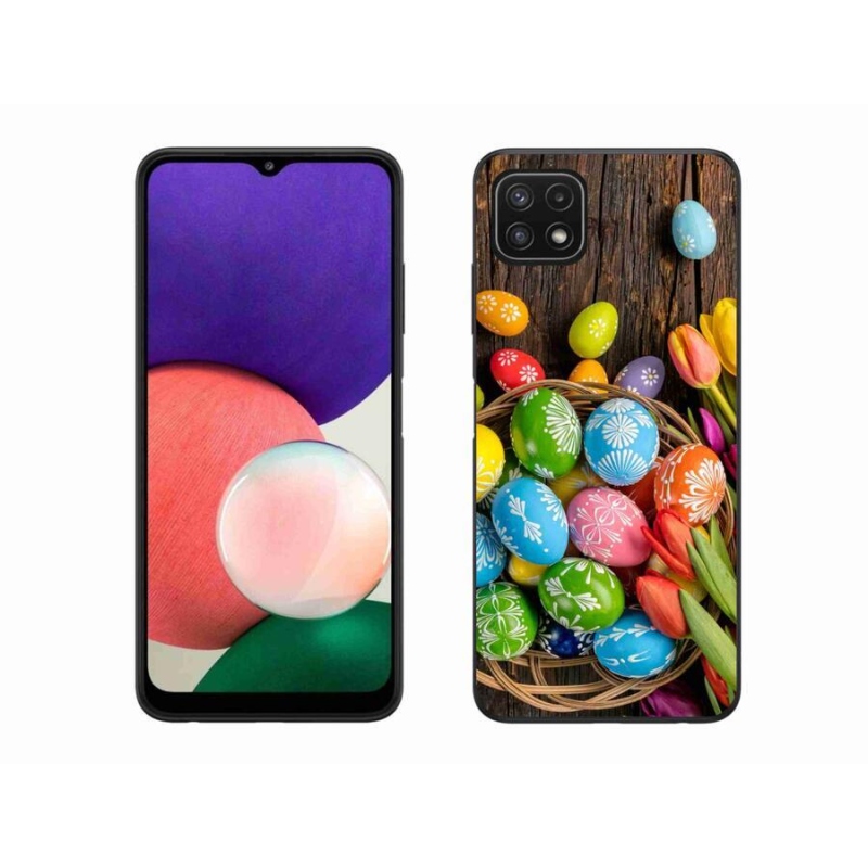 Gelový kryt mmCase na mobil Samsung Galaxy A22 5G - velikonoční vajíčka