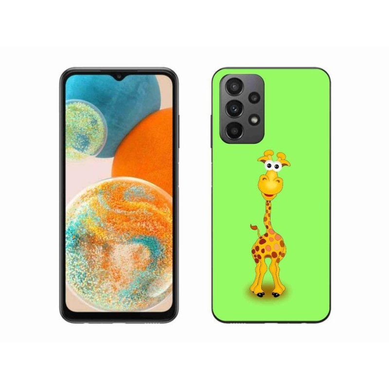 Gelový kryt mmCase na mobil Samsung Galaxy A23 4G/5G - kreslená žirafa