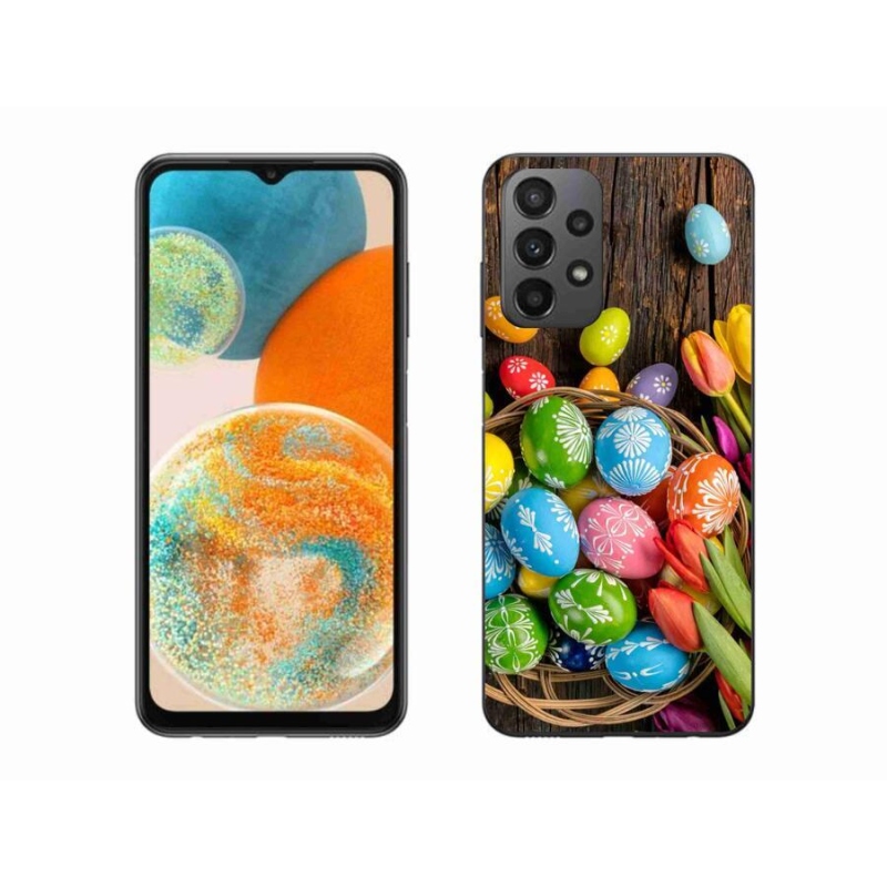 Gelový kryt mmCase na mobil Samsung Galaxy A23 4G/5G - velikonoční vajíčka