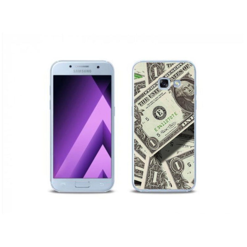 Gelový kryt mmCase na mobil Samsung Galaxy A3 (2017) - americký dolar